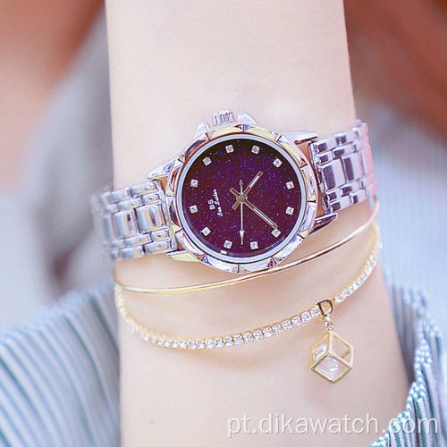 Relógios femininos BS Relógios femininos de diamante completo Novo Promoção FA1506 Relógio de pulso de marca de comércio exterior Starry Sky